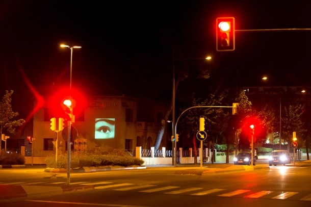 ELMUR Videoinstallation in Lleida. Photo by Jordi V. Pou